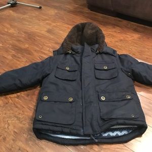 Navy blue heavy parka